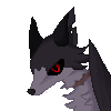 Pixel art of a silver fox with a scar around his neck and holes in one ear.